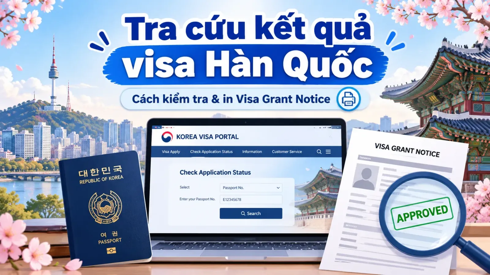 Tra cứu kết quả visa Hàn Quốc: Cách kiểm tra và in giấy xác nhận
