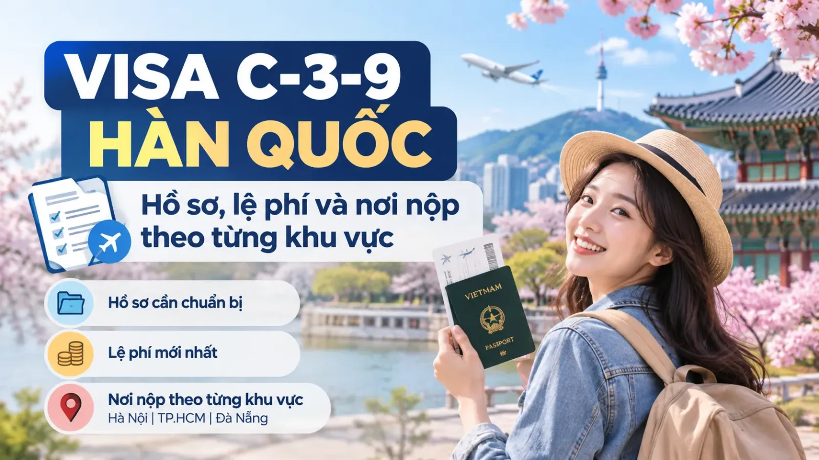 Visa C-3-9 Hàn Quốc: Hồ sơ, lệ phí và nơi nộp theo từng khu vực
