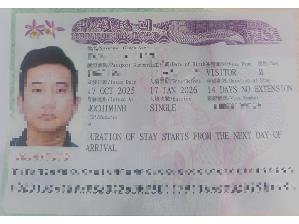 Kết quả visa Đài Loan